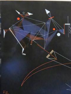 Rudolf Von Huhn Rudolf von Huhn Kites and Gusts 1955 Goauche on Paper - 4486912