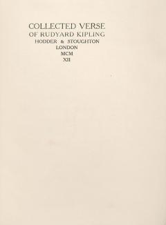 Rudyard Kipling Collected Verse of Rudyard Kipling  - 2872653