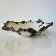 Ruffled edge serving bowl matte white glaze - 4496677