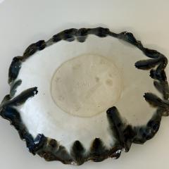 Ruffled edge serving bowl matte white glaze - 4496682