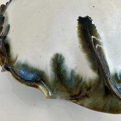 Ruffled edge serving bowl matte white glaze - 4496686