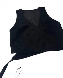 Ruffo Corsi Black Suede Leather Two Piece Set No import duty we pay for it  - 4096905