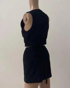 Ruffo Corsi Black Suede Leather Two Piece Set No import duty we pay for it  - 4096909