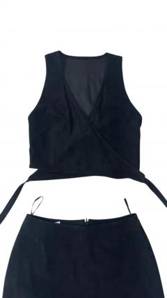 Ruffo Corsi Black Suede Leather Two Piece Set No import duty we pay for it  - 4096937