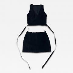 Ruffo Corsi Black Suede Leather Two Piece Set No import duty we pay for it  - 4099607