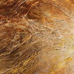 Ruggero Vanni Birth of Light Abstract Gestural Oil Painting with Orange and Yellow Colors - 3819148