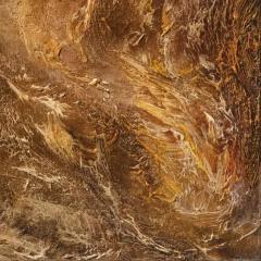 Ruggero Vanni Birth of Light Abstract Gestural Oil Painting with Orange and Yellow Colors - 3819151