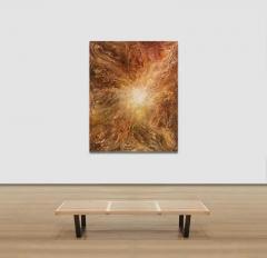 Ruggero Vanni Birth of Light Abstract Gestural Oil Painting with Orange and Yellow Colors - 3819152