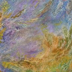 Ruggero Vanni Enchanted Garden Abstract Expressionist Painting Green Purple and Orange - 3824606