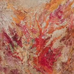 Ruggero Vanni From Matter to Energy Abstract Expressionist Painting with Pastel Warm Colors - 3824589