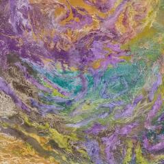 Ruggero Vanni Struggle of Color and Matter Abstract Expressionist Painting Purple Yellow - 3824601