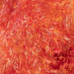 Ruggero Vanni Summer Swirls Red and Orange Abstract Gestural Oil Painting - 3824439