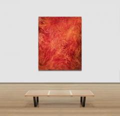 Ruggero Vanni Summer Swirls Red and Orange Abstract Gestural Oil Painting - 3824441