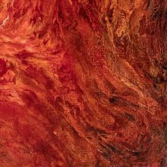 Ruggero Vanni Summer Swirls Red and Orange Abstract Gestural Oil Painting - 3824442