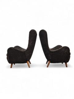 Runar Engblom Pair of Iconic Runar Engblom Vaakuna Chairs in Chocolate brown Sheepskin 1950s - 3944135