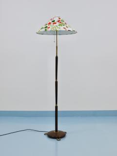 Rupert Nikoll 1940s Adjustable Walnut Brass Floor Lamp Rupert Nikoll Vienna Austria 1950s - 4363858