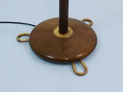 Rupert Nikoll 1940s Adjustable Walnut Brass Floor Lamp Rupert Nikoll Vienna Austria 1950s - 4363862