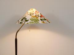 Rupert Nikoll 1940s Adjustable Walnut Brass Floor Lamp Rupert Nikoll Vienna Austria 1950s - 4363919