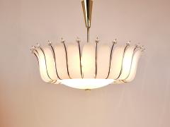 Rupert Nikoll Large Rupert Nikoll 27 MidCentury Basket Brass Leaves Chandelier Austria 1950 - 4371797