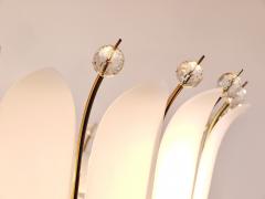 Rupert Nikoll Large Rupert Nikoll 27 MidCentury Basket Brass Leaves Chandelier Austria 1950 - 4371799