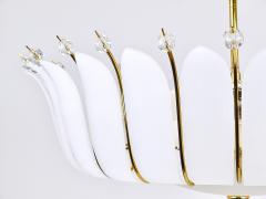 Rupert Nikoll Large Rupert Nikoll 27 MidCentury Basket Brass Leaves Chandelier Austria 1950 - 4371807