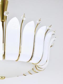 Rupert Nikoll Large Rupert Nikoll 27 MidCentury Basket Brass Leaves Chandelier Austria 1950 - 4506108