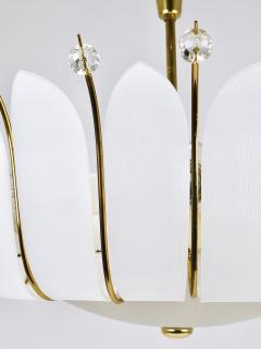 Rupert Nikoll Large Rupert Nikoll 27 MidCentury Basket Brass Leaves Chandelier Austria 1950 - 4506109