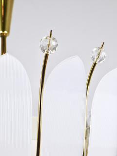 Rupert Nikoll Large Rupert Nikoll 27 MidCentury Basket Brass Leaves Chandelier Austria 1950 - 4506140
