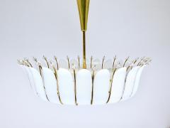 Rupert Nikoll Large Rupert Nikoll 27 MidCentury Basket Brass Leaves Chandelier Austria 1950 - 4506144