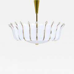 Rupert Nikoll Large Rupert Nikoll 27 MidCentury Basket Brass Leaves Chandelier Austria 1950 - 4508000