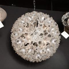 Rupert Nikoll Mid Century Modern Chrome Murano Glass Stylized Floral Sputnik Chandelier - 2004828