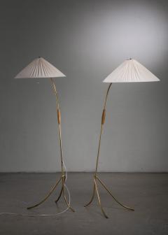 Rupert Nikoll Pair of Rupert Nikoll brass floor lamps - 3738234