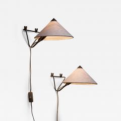 Rupert Nikoll Pair of Rupert Nikoll table or wall lamps - 4036514