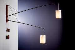 Rupprecht Skrip Huge adjustable Two Arm Teak wall light with Coconut Counterweights by Rupprecht - 4456172