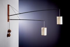 Rupprecht Skrip Huge adjustable Two Arm Teak wall light with Coconut Counterweights by Rupprecht - 4456173