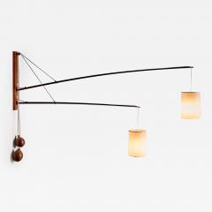 Rupprecht Skrip Huge adjustable Two Arm Teak wall light with Coconut Counterweights by Rupprecht - 4456903