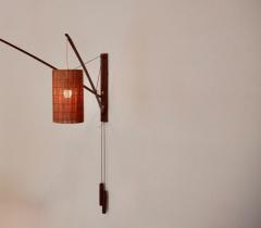 Rupprecht Skrip Wall Light by Rupprecht Skrip 1950s in Teak with Veneer Shade - 564747