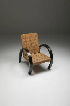 Rush Art Deco Armchair with Ottoman - 3387420