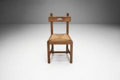 Rush and Wood Rustic Dining Chair Set Europe ca 1950s - 2498697