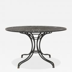 Russel Woodard American Black Enameled Iron Round Dining Table - 4728996
