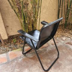 Russel Wright 1950s Russel Wright Midcentury Modern Three Folding Patio Armchairs in Black - 2676727