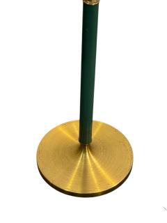Russel Wright ART DECO GREEN ENAMELED ALUMINUM SPUN BRASS TORCHIERE BY RUSSEL WRIGHT - 4519348