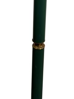 Russel Wright ART DECO GREEN ENAMELED ALUMINUM SPUN BRASS TORCHIERE BY RUSSEL WRIGHT - 4519349