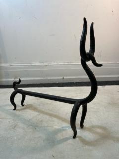 Russel Wright MODERNIST BLACKENED STEEL DEER ANDIRONS - 2494190