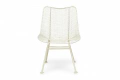 Russell Woodard Sculptura White Wrought Iron and Steel Mesh Low Dining Chairs - 4172484