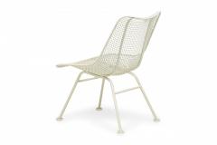 Russell Woodard Sculptura White Wrought Iron and Steel Mesh Low Dining Chairs - 4172487