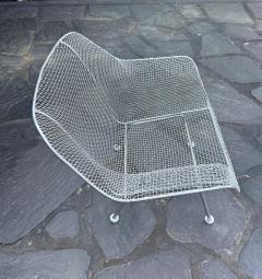 Russell Woodard Woodard Furniture Pair of Large Mid century Sculptura Iron Mesh Silver Lounge Chairs by Woodard - 4205305