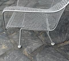 Russell Woodard Woodard Furniture Pair of Large Mid century Sculptura Iron Mesh Silver Lounge Chairs by Woodard - 4205306