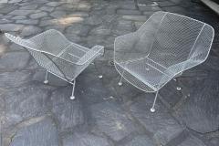 Russell Woodard Woodard Furniture Pair of Large Mid century Sculptura Iron Mesh Silver Lounge Chairs by Woodard - 4205312