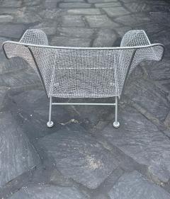 Russell Woodard Woodard Furniture Pair of Large Mid century Sculptura Iron Mesh Silver Lounge Chairs by Woodard - 4205315